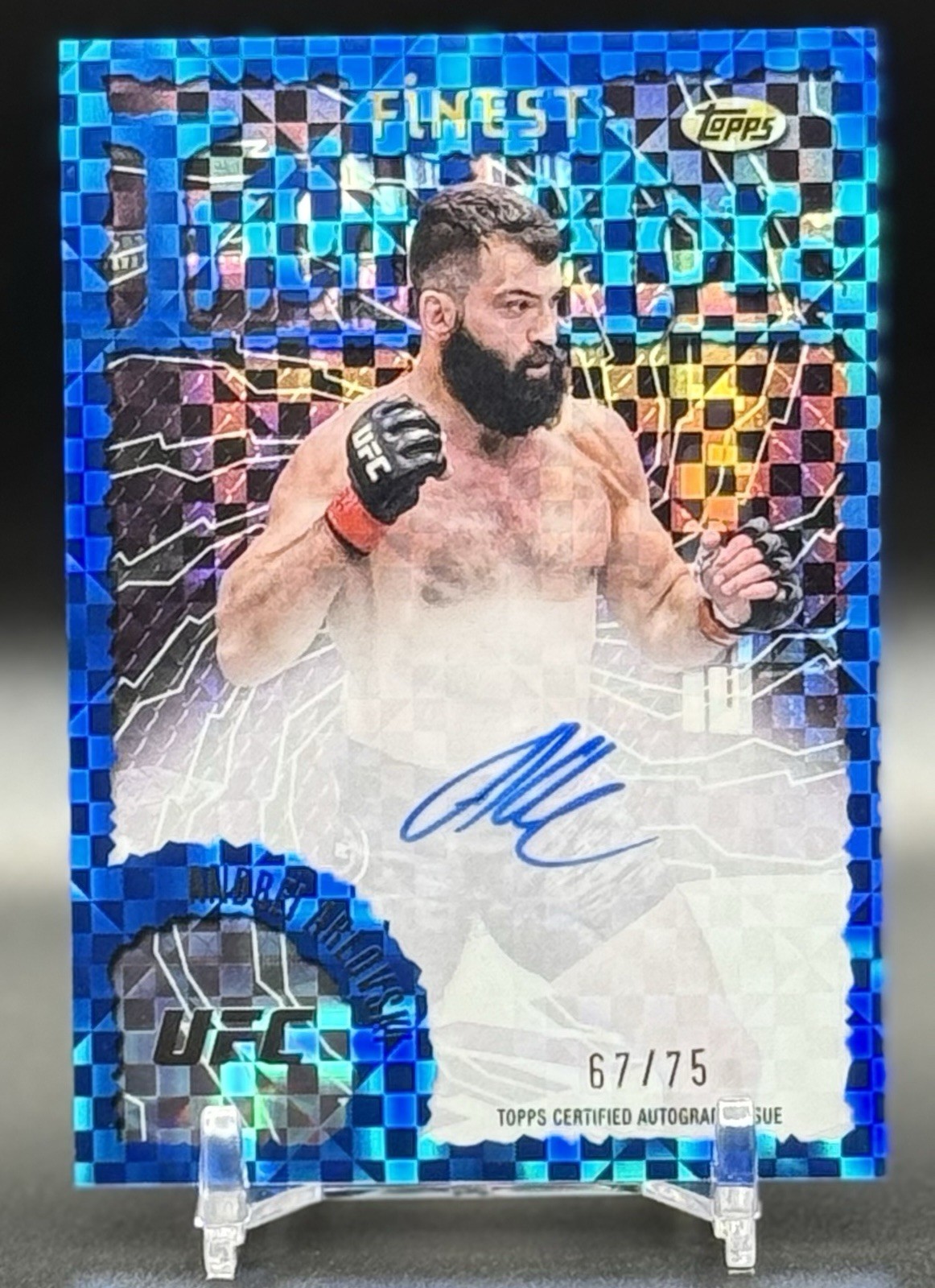2024 Topps Finest UFC #IA-AAR Andrei Arlovski Intimidators Blue Checkerboard /75