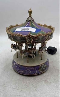 Thomas Kinkade Purple & Green Canopy Holiday Victorian Musical Carousel