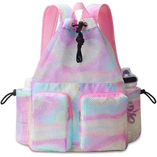 Mesh Swim Bags for Swimmers - Drawstring Backpack for Women Men Swim Team Gea...