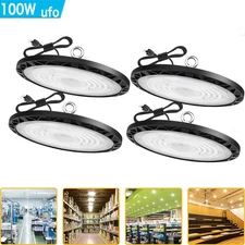4 Pack 100W UFO Led High Bay Light Shop Industrial Commercial Factory Warehouse