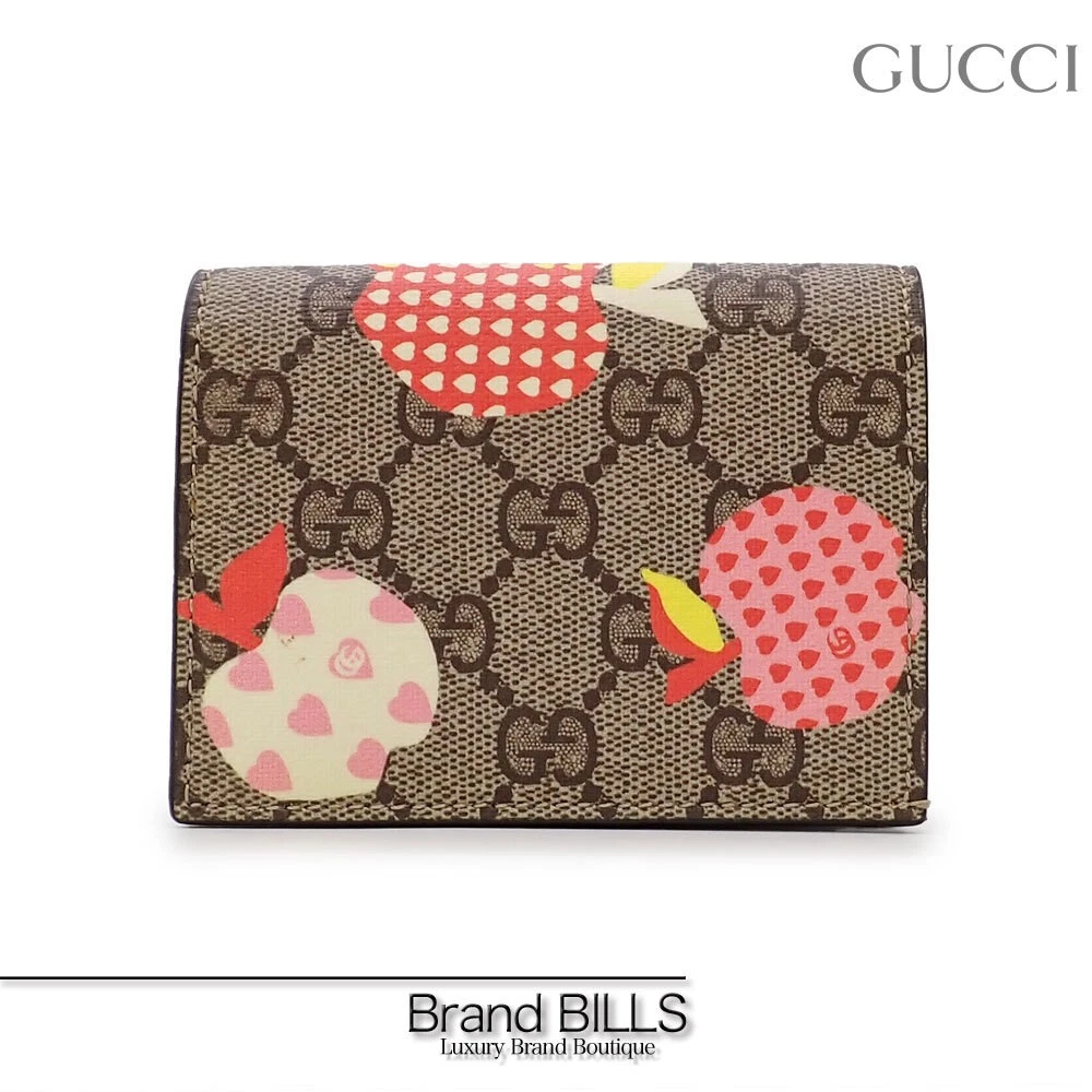 Portefeuille compact GUCCI Les Pomme 663922 GG Supreme Apple Heart Collection