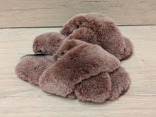 EMU Australia Mayberry Sheepskin Slippers Mushroom Brown Crossover Fluffy UK 3-4