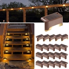 Solar LED Deck Lights Path Outdoor Garden Patio Pathway Stairs Step Fence Lamps