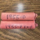 2-rolls 1955-p 1955-d Lincoln Cents EF $16.95 $4.20 Shipping.