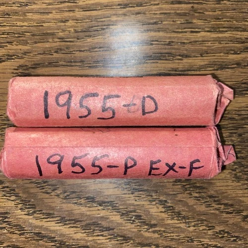 2-rolls 1955-p 1955-d Lincoln Cents EF $16.95 $4.20 Shipping.