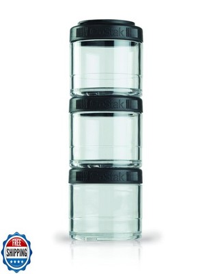 BlenderBottle GoStak Twist n' Lock Storage Jars, 150cc 2-Pak, White