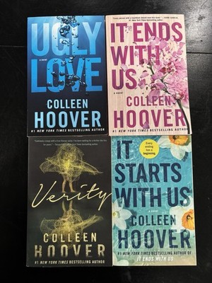 Colleen Hoover 4-Book Paperback Lot Ugly Love/It Ends with Us/Verity/It Starts