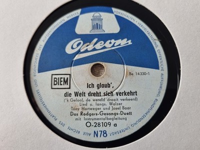 Das Rodgers-Gesangs-Duett - Ich glaub', die Welt dreht sich verkehrt Schellack