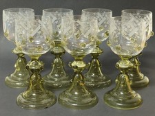 7 alte 17,5cm gr. Weinrömer Römer Weinglas Wein Glas grün Theresienthal ? Gläser