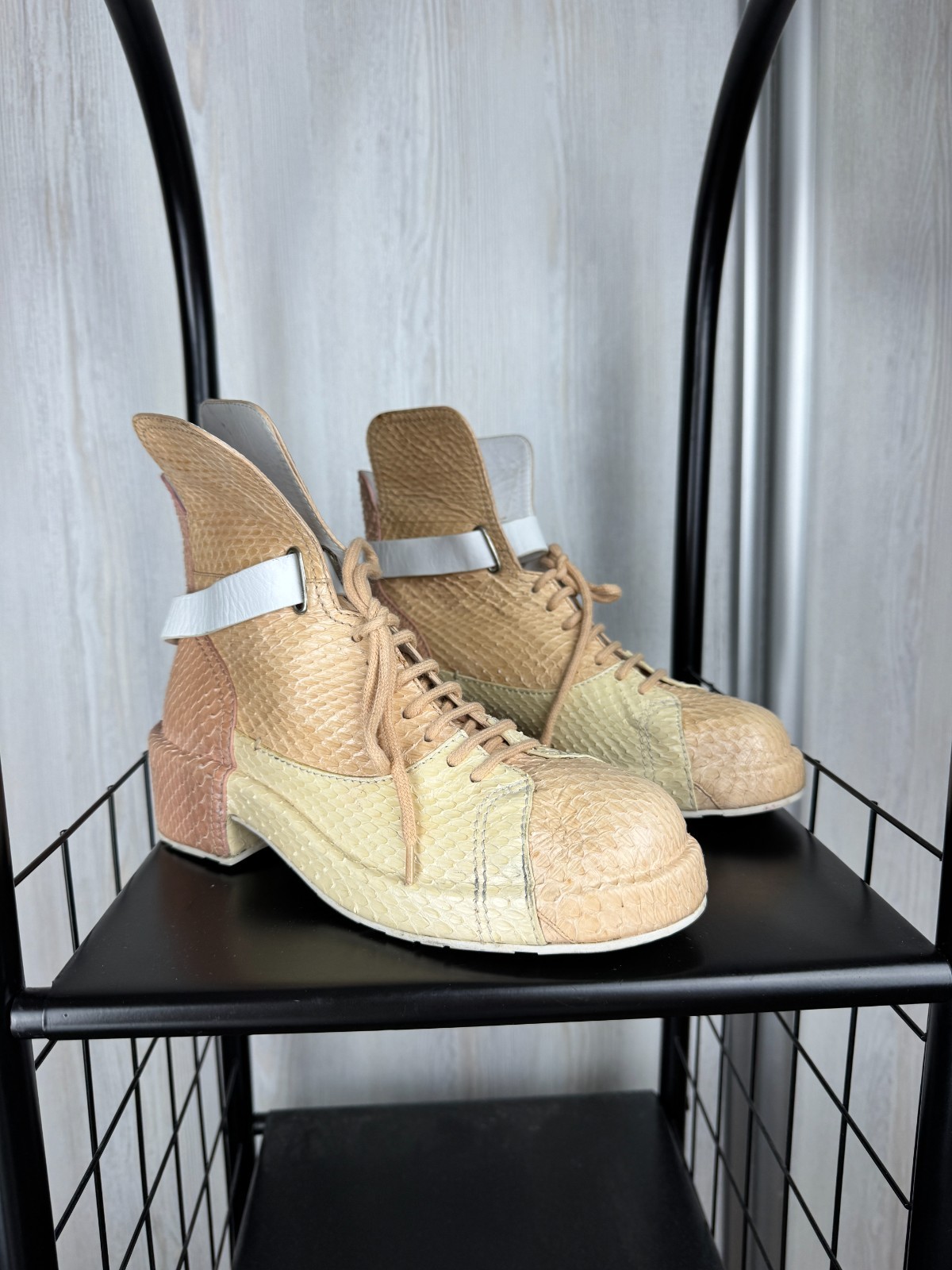 Jil Sander colour blocked snake python style leat… - image 5