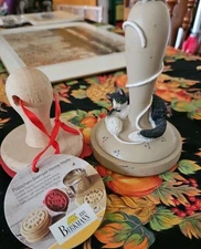 Lot Of 2 Brown Bag Cookie Art Stamp CONTENTED CAT 1995 & Birkman Home Made Stamp