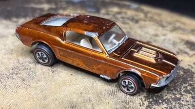 1968 Hot Wheels Redline Custom Mustang HK  High Gloss Copper Orange Rare