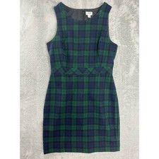 J. Crew Sleeveless Black Watch Plaid Tartan Wool Blend Sheath Dress Size 4 NWT
