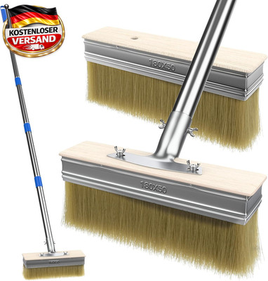 Flächenstreicher Malerpinsel 2 Pinselköpfe 153 cm langer Griff universell für Wa