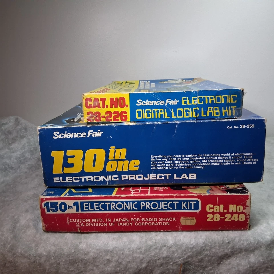 Tandy Radio Shack Science Fair Project Kits Set De 3 |150 En 1 + 130 En 1 | Lógica Foto 4 de 4