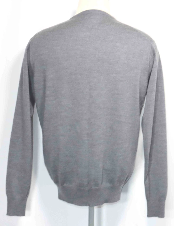 Suéter Peter Millar Crown Gris Suave Lana Merino Seda Cuello Redondo Para Hombre Talla Mediana Foto 3 de 4