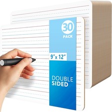 30 Pack 9x12 Lined Mini White Boards for Students - Double Sided White Board ...