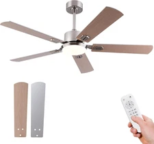 52 Inch Ceiling Fans with Lights and Remote,Low Profile Modern Ceiling Fan with 