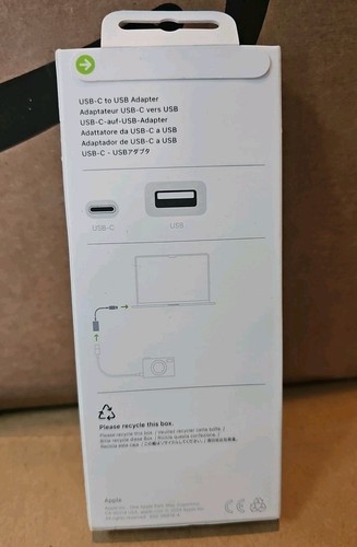 GENUINE Apple USB-C to USB Adapter (MJ1M2AM/A) - White - Photo 2 sur 3