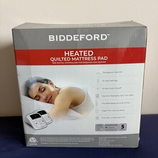 NIB Biddeford Heated Quilted Mattress Pad w Two Digital Controllers Queen Q