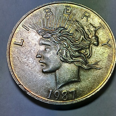 #ad 1 Troy Oz Silver Trade Unit 999 Fine Vintage Peace Dollar Design 1987 $77.88