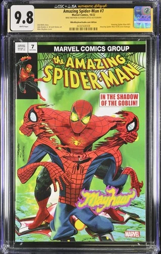 AMAZING SPIDER-MAN #7 CGC 9.8 JSA SIGNED MIKE MAYHEW EDITION V1 MARVEL 2022! 238