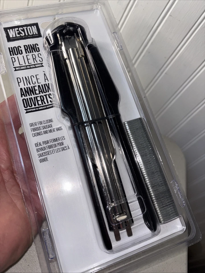Alicates de anillo Weston Hog incluye 50 anillos de cerdo nuevos en paquete 47-1401 fáciles de usar Foto 4 de 4