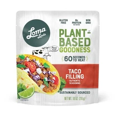 Loma Linda Vegan Taco Filling 10 Ounce Plant Based Gluten Free Microwavable
