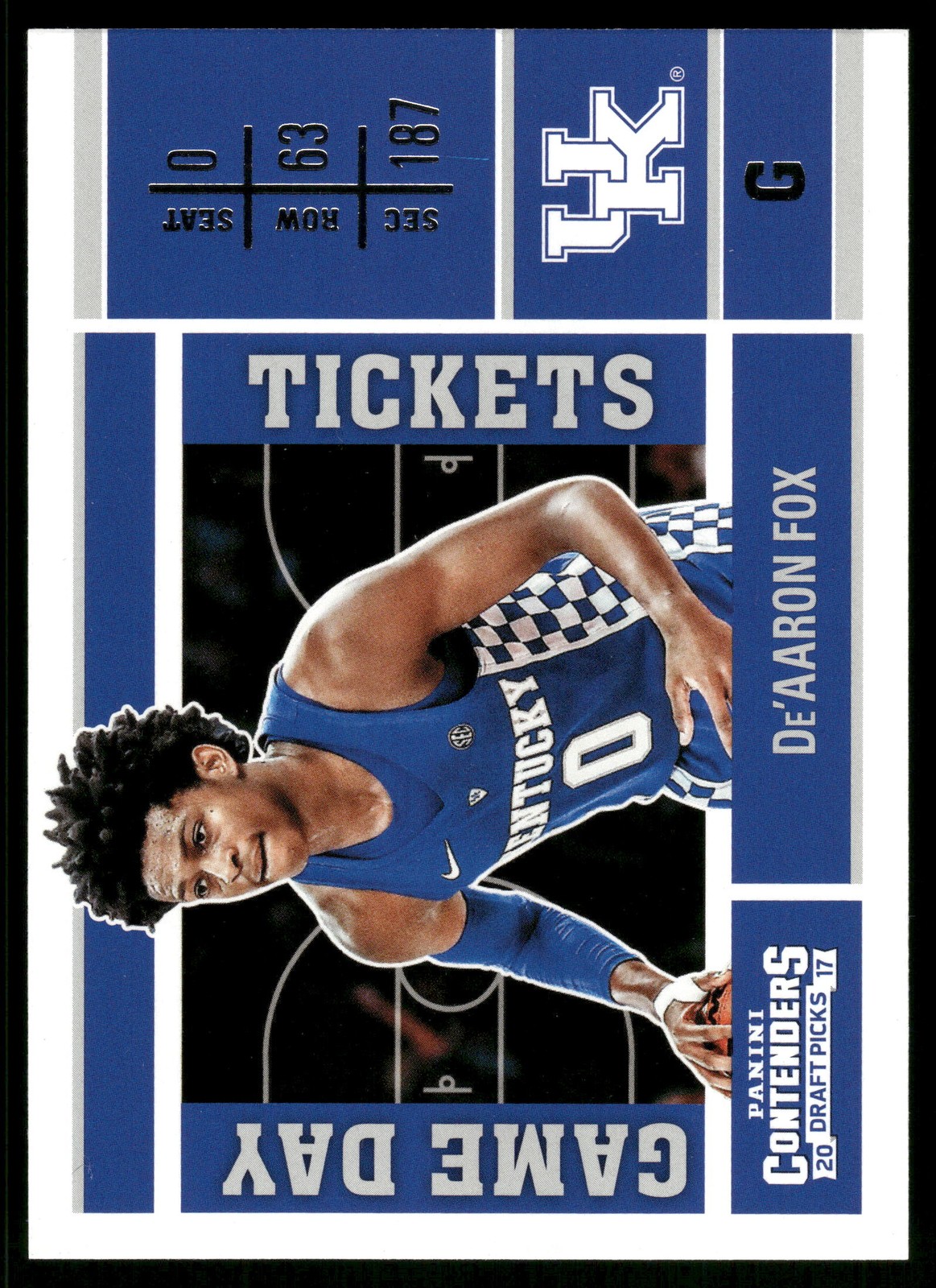 2017 Panini Contenders Draft Picks #7 De'Aaron Fox Game Day Tickets