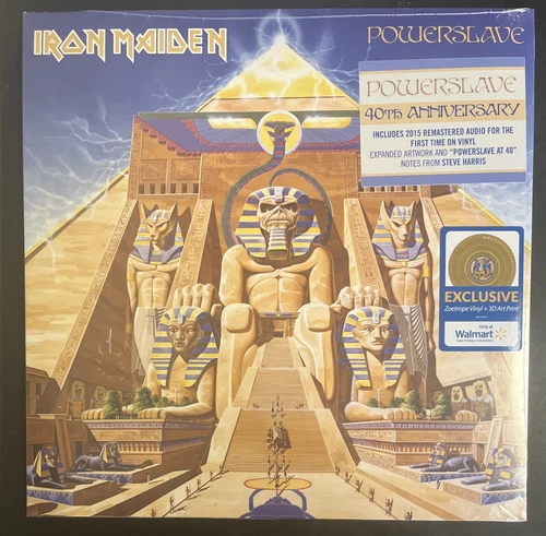 IRON MAIDEN POWERSLAVE WALMART EXCLUSIVE ZOETROPE VINYL & 3D ART PRINT NEW