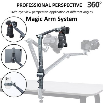 Camolo 30'' Magic Arm w Clamp Overhead Phone Mount Flexible Desk Camera Boom Arm