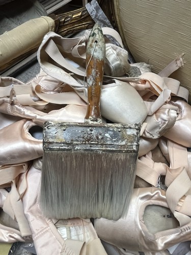 Vintage Antique Horse Hair Paint Brush Art Class Old French Farmhouse Decor