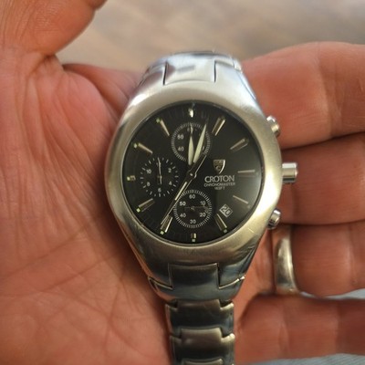 Gino Franco Men's Round Analog Quartz Stainless Steel bracelet Chronograph Watch