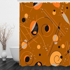 Interest Geometry Waterproof Bath Polyester Shower Curtain Liner Water Resistant