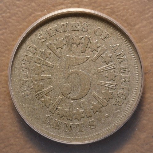 1867 Shield Nickel with Rays ANACS VF 30 Details - Picture 4 of 4