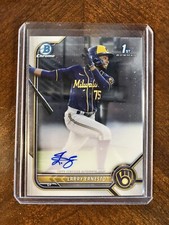 2022 Bowman Chrome 1st Larry Ernesto RC Prospects Autograph Auto #CPA-LE Brewers