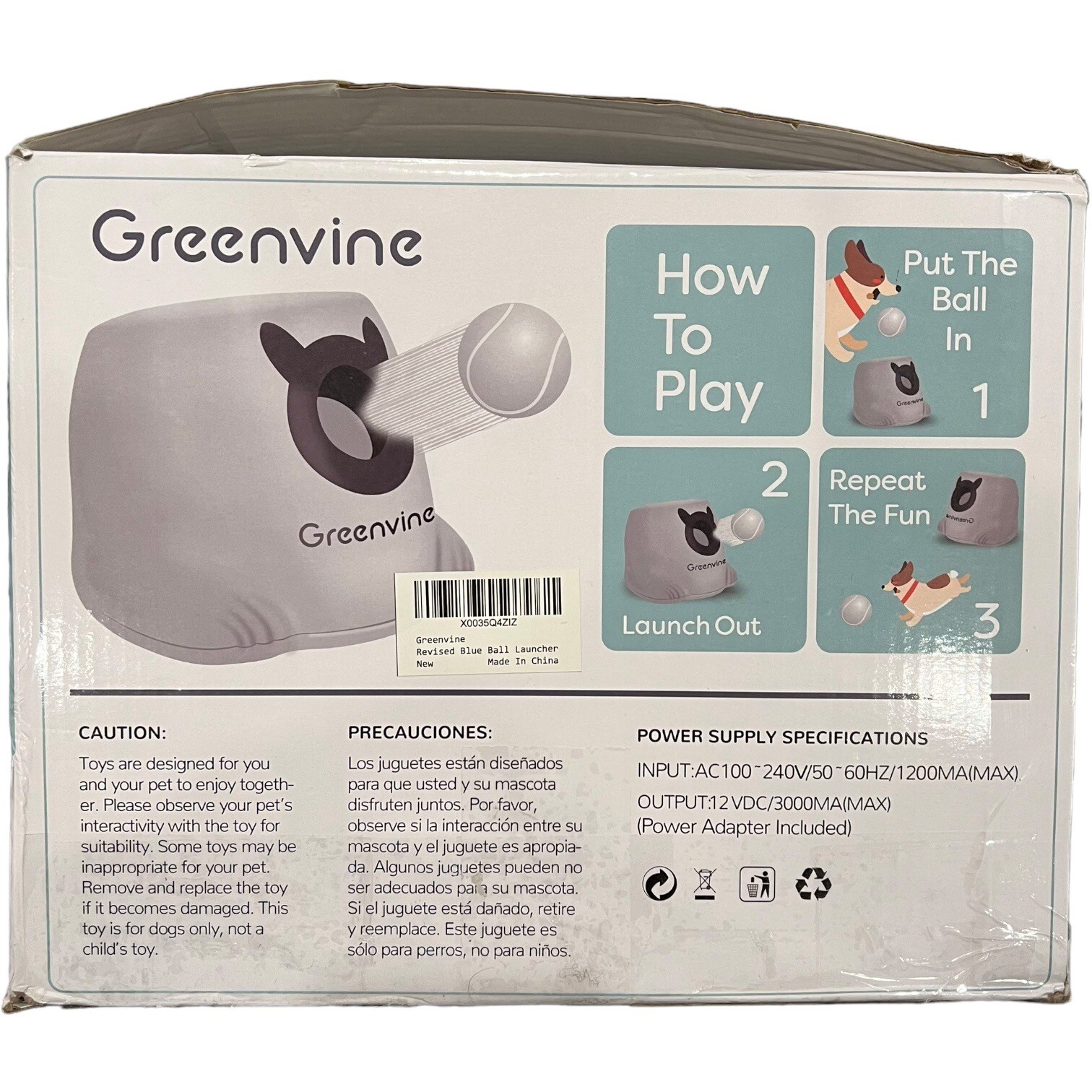 Greenvine Automatic Ball Launcher Dog Ball Thrower Fetch Machine eBay