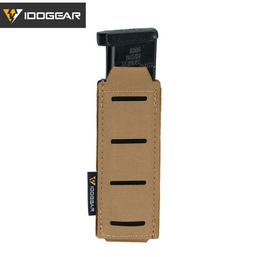 IDOGEAR Tactical LSR 9mm Mag Pouch Single Mag Carrier MOLLE Pouch Laser Cut Camo - Imagen 14 de 17