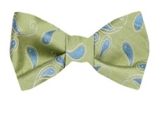 Men's 100 Silk Designer Self Tie Paisley Woven Bowtie- NWT