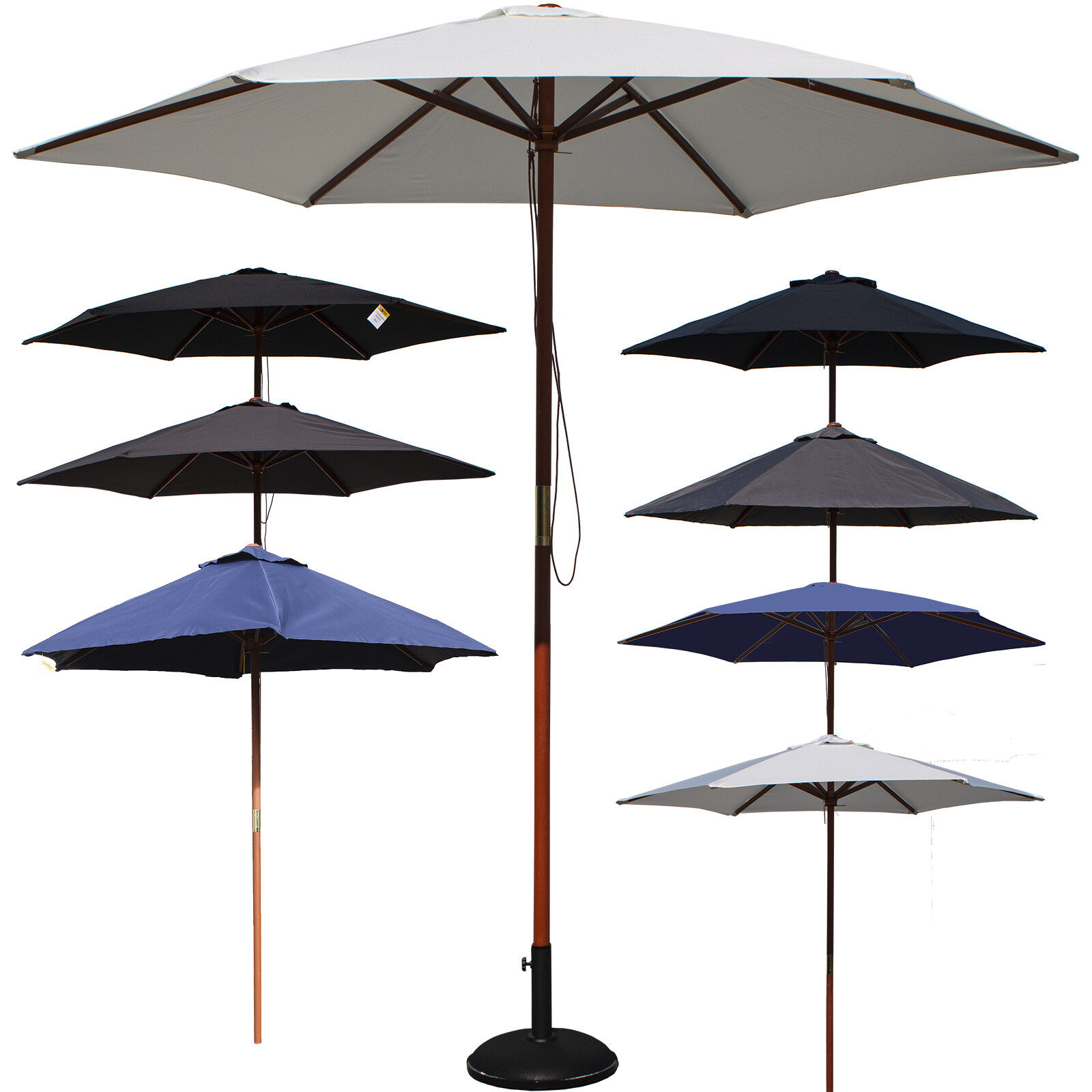 Patio Light Up Parasol Sun Umbrella Garden Furniture Led Usb Socket Tilt Shade For Sale Ebay