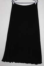 Vtg Chico's Travelers Sz 2 Black Maxi Skirt Ruffle High Low Hem USA Made