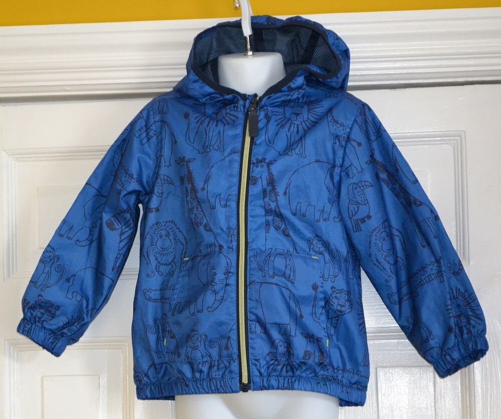 NUTMEG MORRISONS BOY GIRLS BLUE WATERPROOF RAINCOAT MAC JACKET HOODED 3