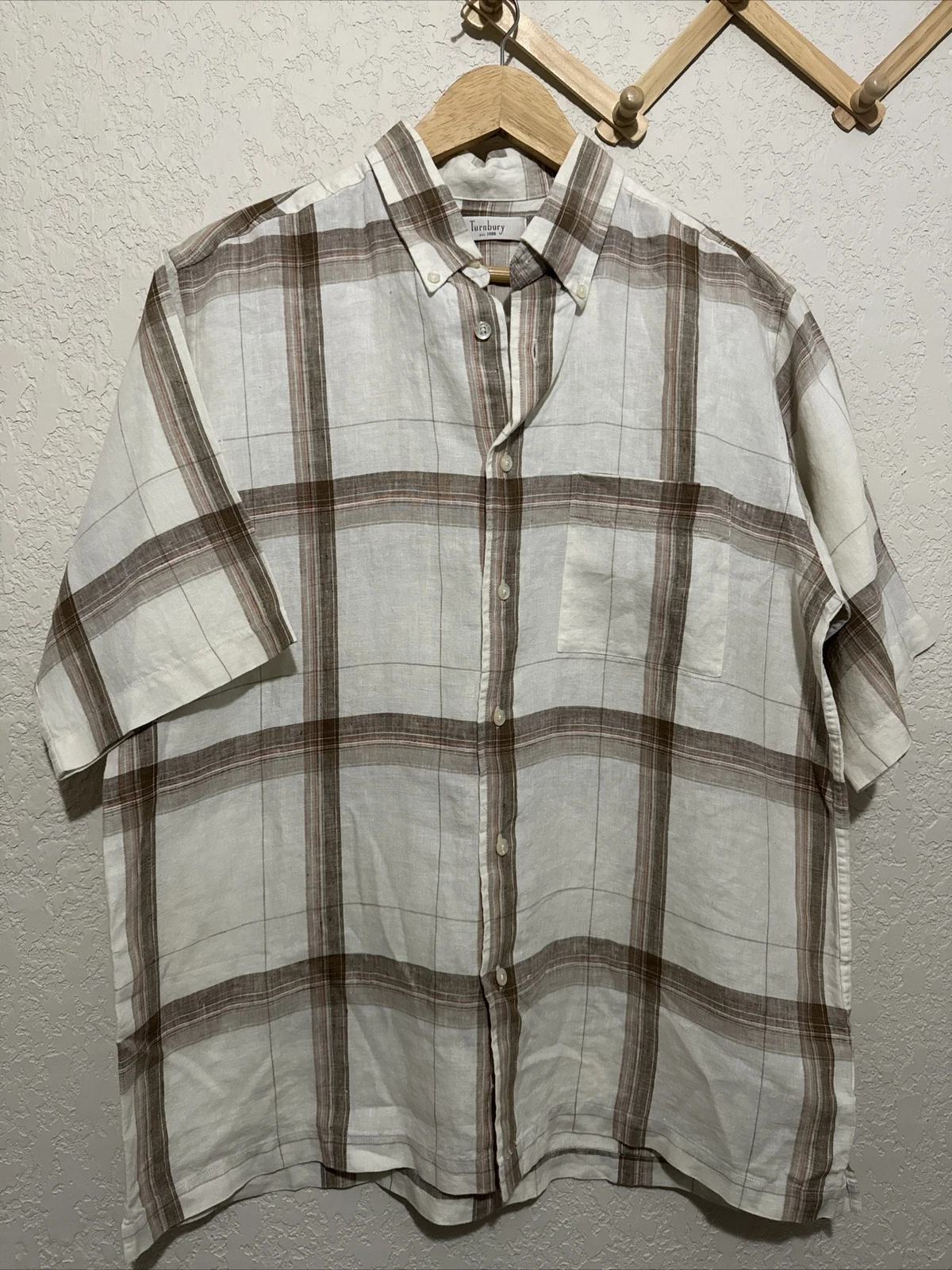 Turnbury Men’s Linen Shirt Size Med Nwt