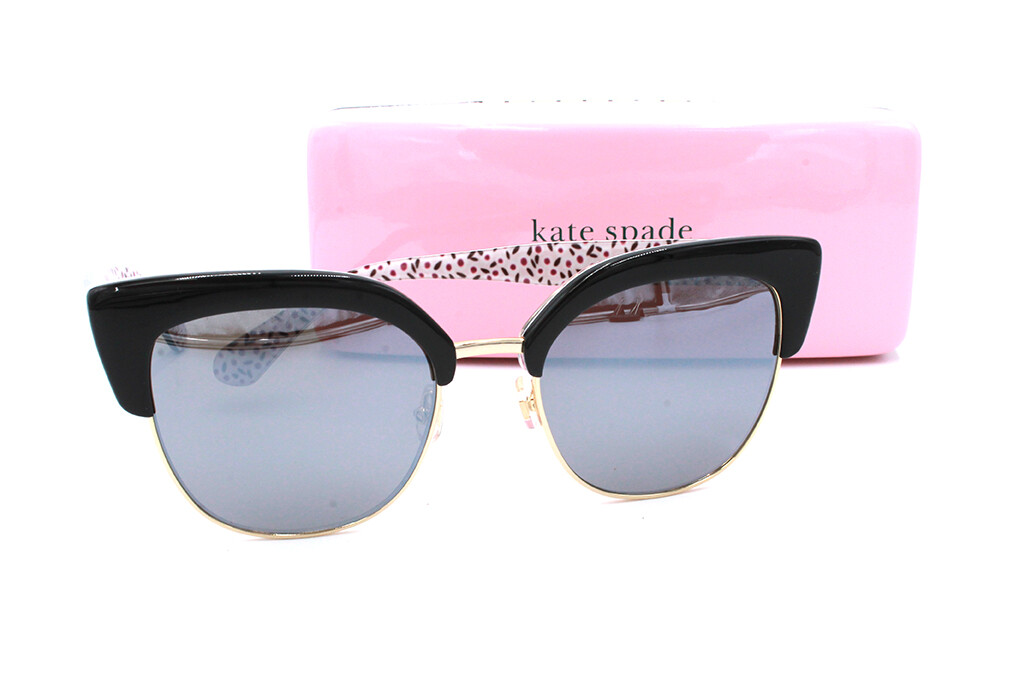 Kate Spade KARRI/S UYYT4 Black & Gold with Gray Mirrored Lens Sunglasses Kate Spade Ellery/F/S Sunglasses - main image 4