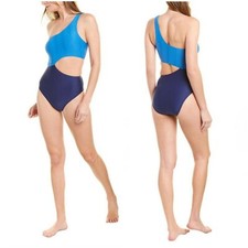 Splendid Color Block Asymmetrical One Piece Swimsuit Size M