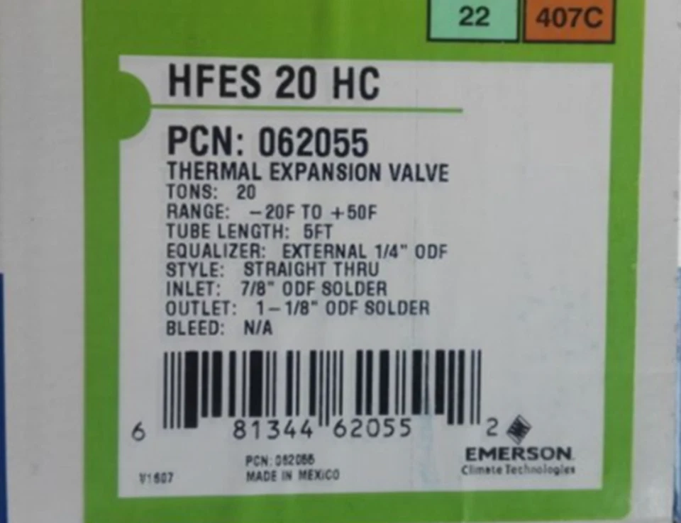NEW Emerson HFES 20 HC Thermal Expansion Valve - Image 2 of 2