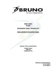 INSTALLATION-MANUAL-amp-OPERATION-MANUAl-Bruno-SRE-3000-Elan-Stair-Lift-brand-new