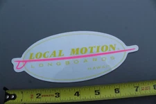 LOCAL MOTION Hawaii Surfboards Neon Pink Yellow 80's LM1 Vintage Surfing STICKER