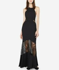 EUC Black Fame & Partners Long Evening Dress / Gown With Lace