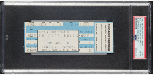 Michael Jordan Bulls 1992 NBA Playoffs East Conf Finals Gm 1-G Full Ticket PSA 6 - Picture 1 of 3